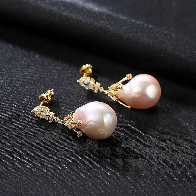 Cubic Zirconia Drop Earrings Wedding | Pearl Drop Earrings Wedding - Luxury  Pearl - Aliexpress